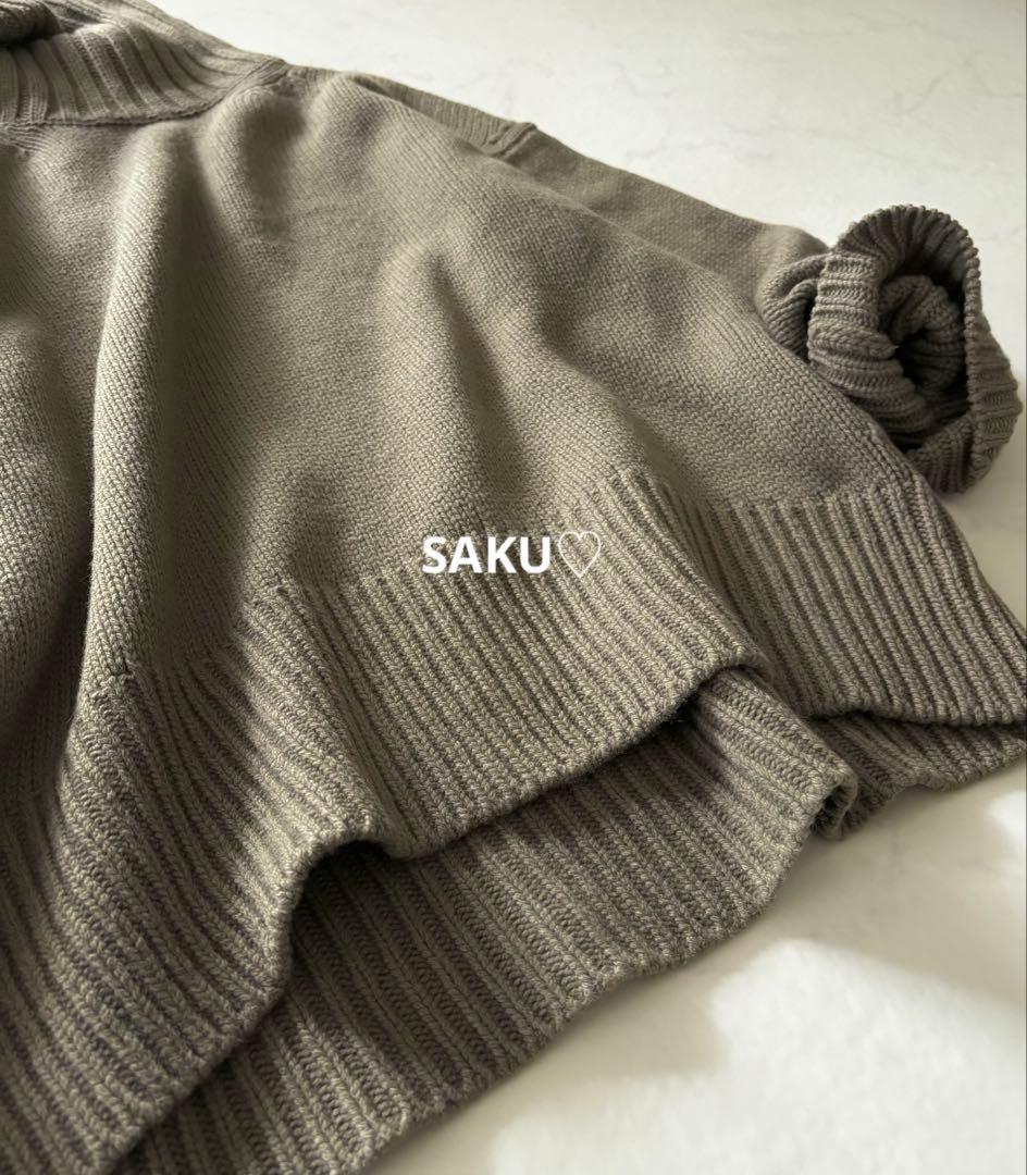 定価30800円 GALERIE VIE ファインウールタートルネックニット M