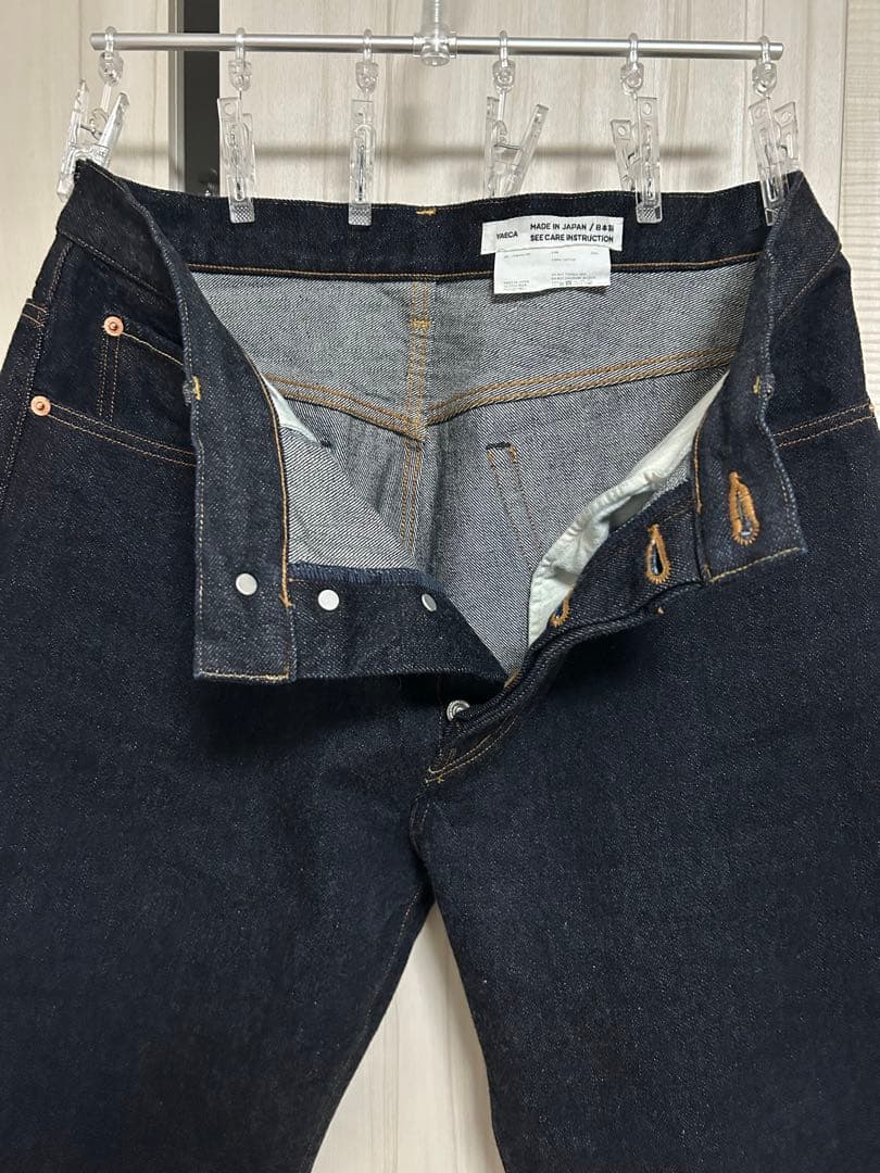 YAECA ヤエカ インディゴ ワイド テーパード デニム パンツ 34 14W