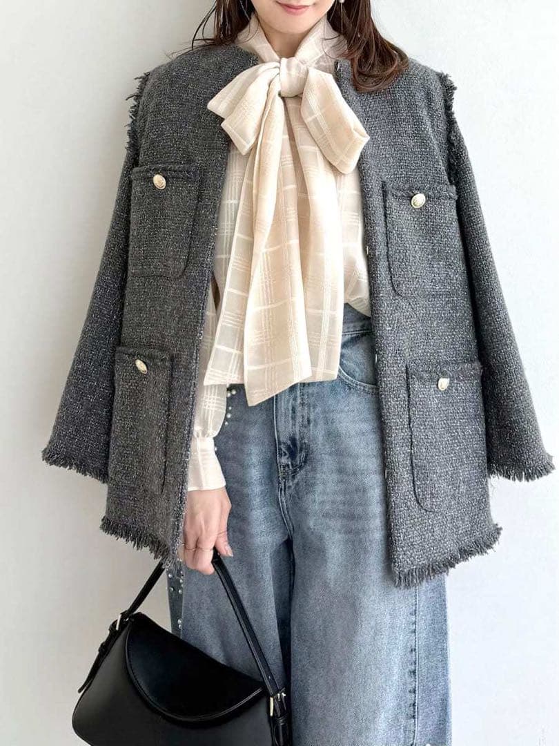 新品　新作　FRAY I.D フレイ アイディー　ビッグボウタイブラウス　長袖