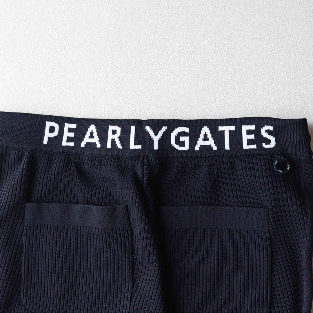 5459【極美品】パーリーゲイツ ニットパンツ バッグロゴ PGGネイビー