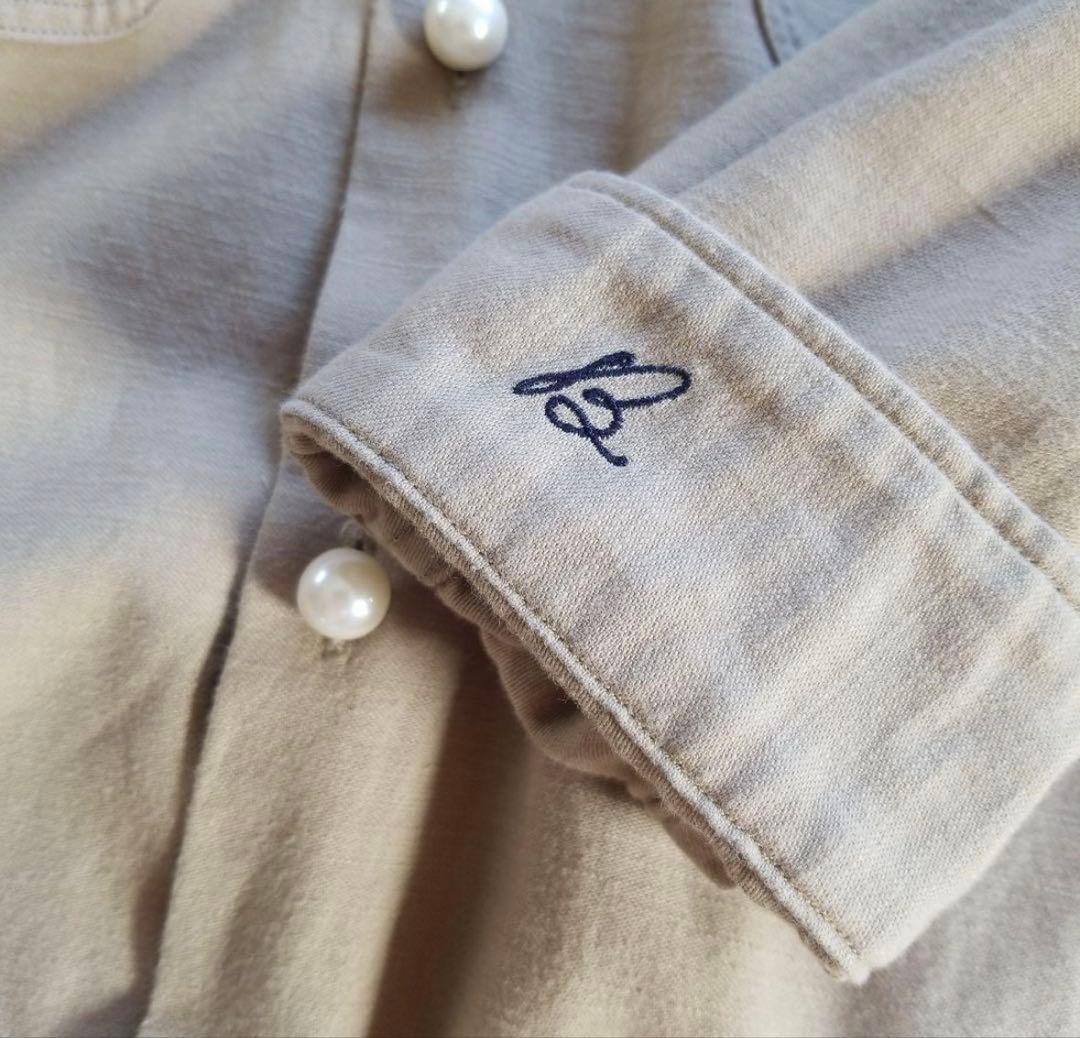 マディソンブルー パールボタン ハンプトン シャツ ベージュ