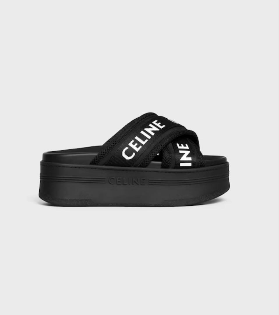 CELINE ブラック プラットフォームサンダル