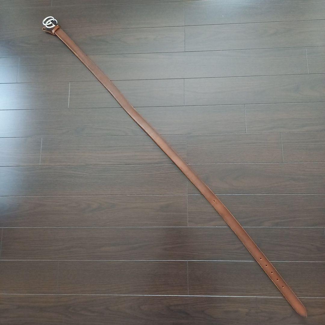 現地購入品❗GUCCI ダブルGバックル ブラウンレザーベルト