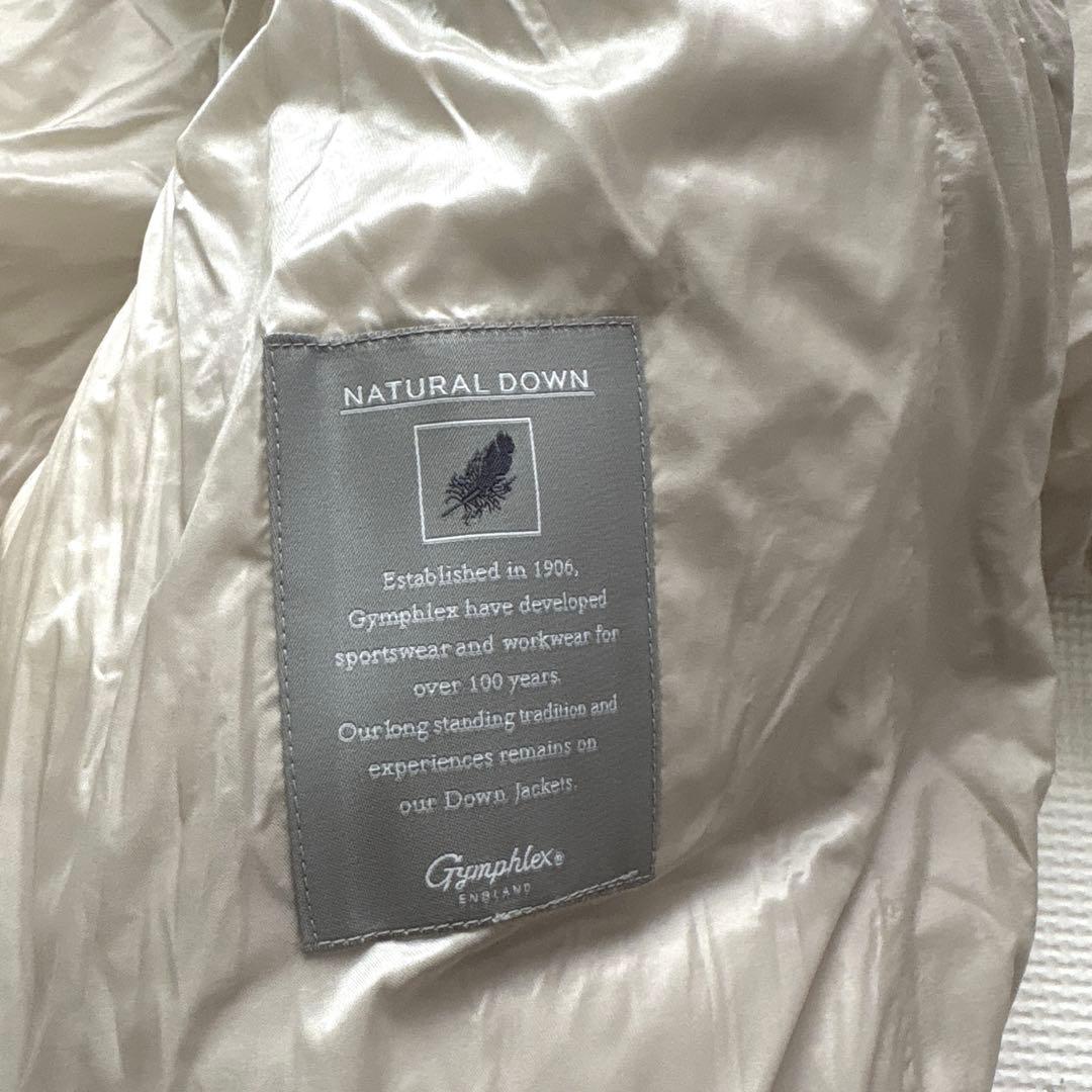 Gymplex ベージュ ダウンベスト フード付き