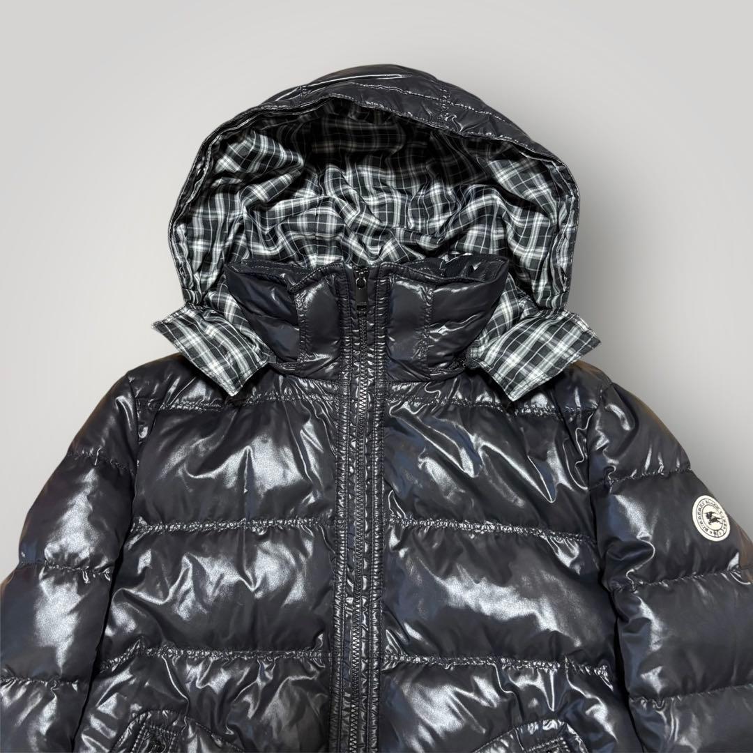BURBERRY BLACK LABEL シャイニーブラック　ダウンジャケット