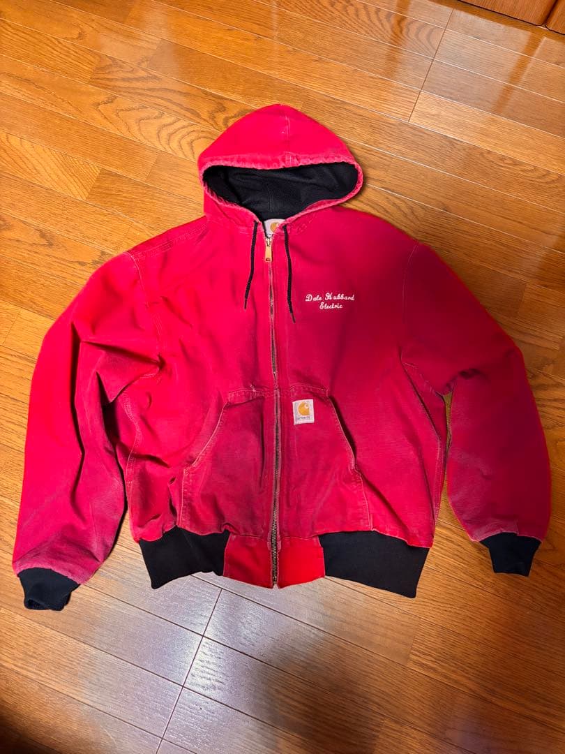 Carhartt アクティブジャケット 赤 黒 短丈 90s古着