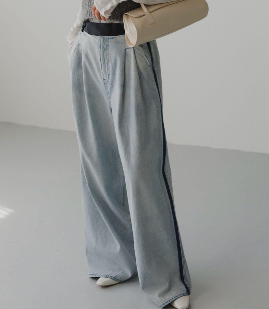 ADAM ET ROPÉ ドレスデニムパンツ サックス 38