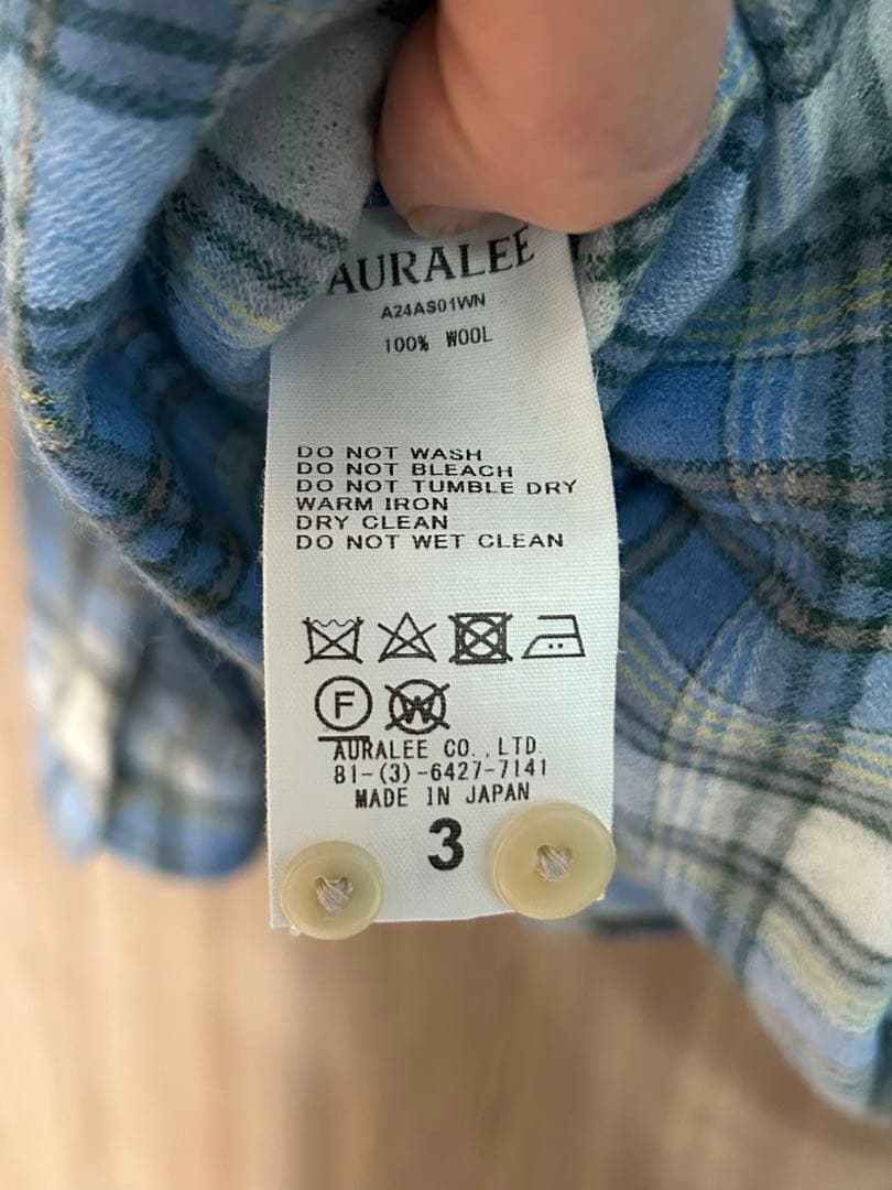 トップス AURALEE AIRY WOOL CHECK SHIRT 24AW