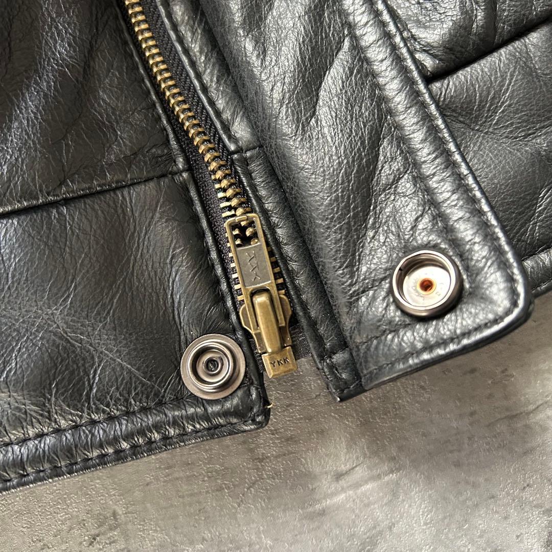 未使用級 90's DURANTE レザージャケット 本革 ボンバー ブラック