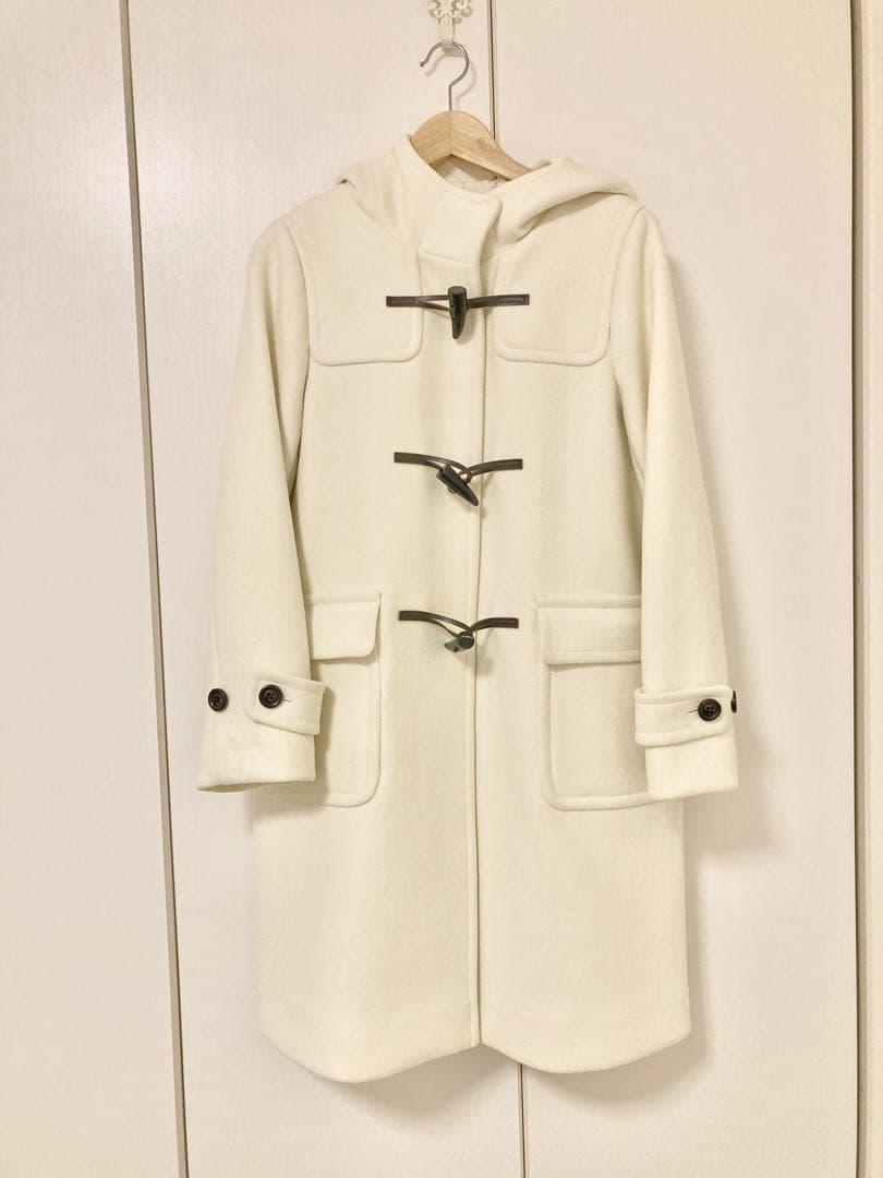 美品　GREEN LABELダッフルコート　アイボリー　ロング丈　ミドル丈