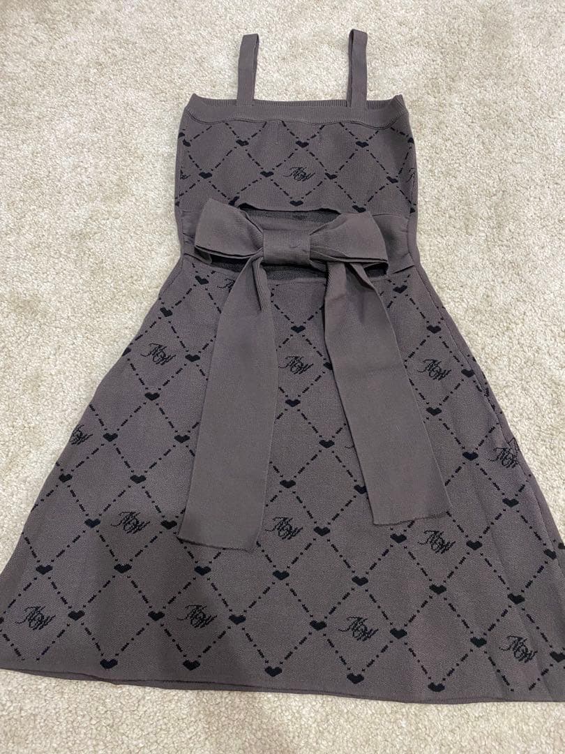 ハニーミュウ HWモノグラムアンサンブルワンピース グレー F