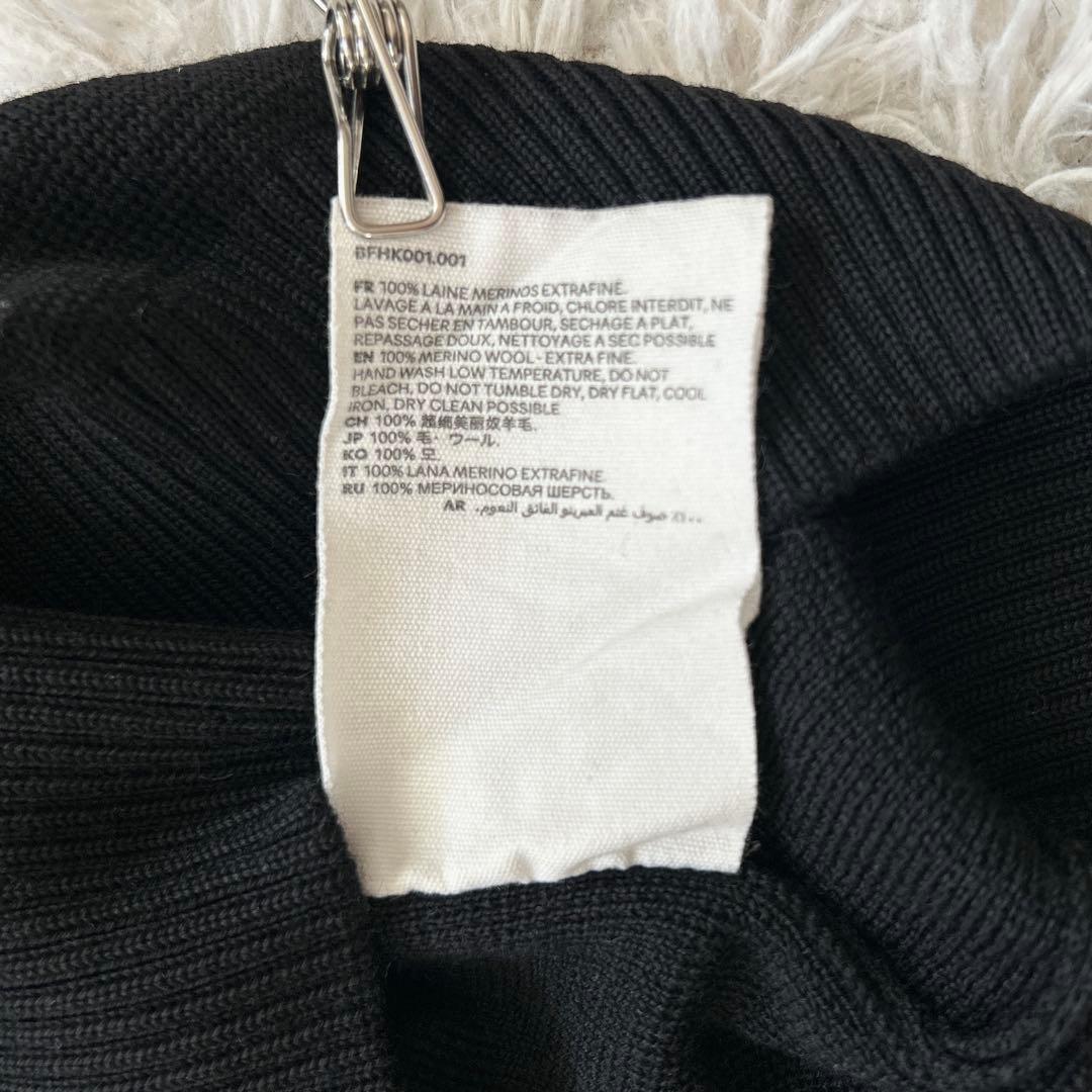 ami Paris アミパリス　ハートロゴ刺繍ウールニット　ブラック M