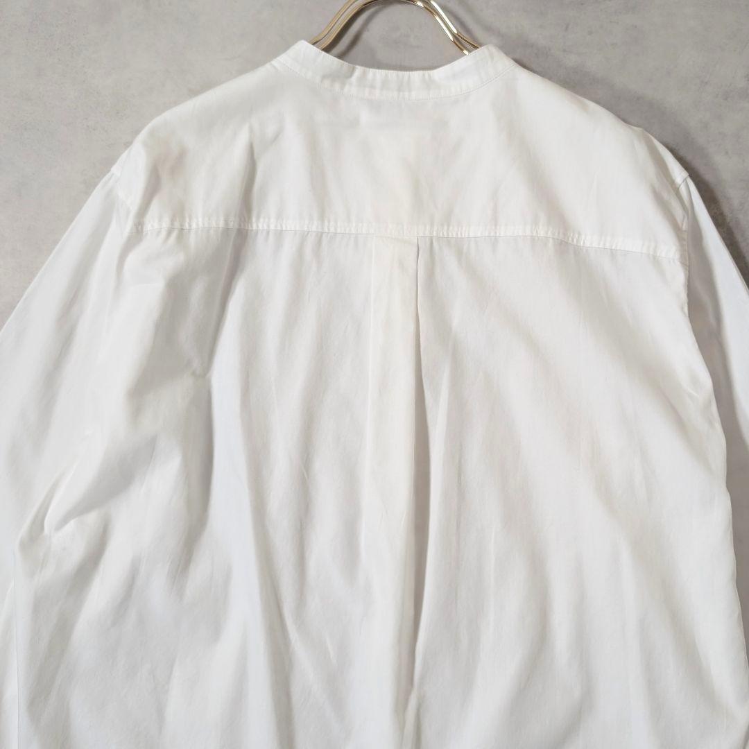 未使用★23区 サイズ46 バンドカラーシャツ カンクリーニ ホワイト