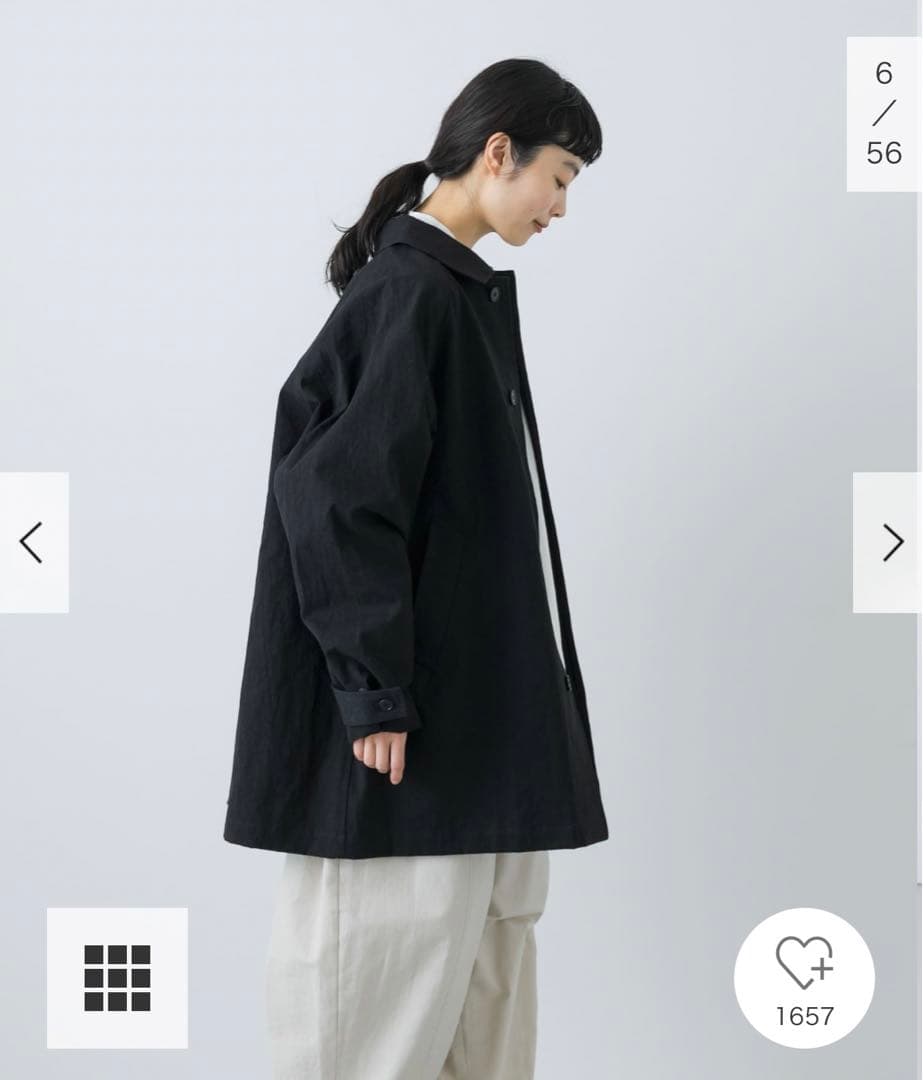 新品タグ付◆ かぐれ コットンバックタックショートコート　ブラック