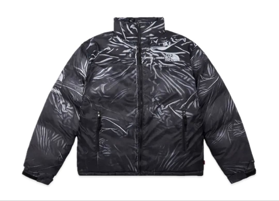 Supreme ノースフェイス　ダウンジャケット　ヌプシ　黒　L 騙し絵ヌプシ