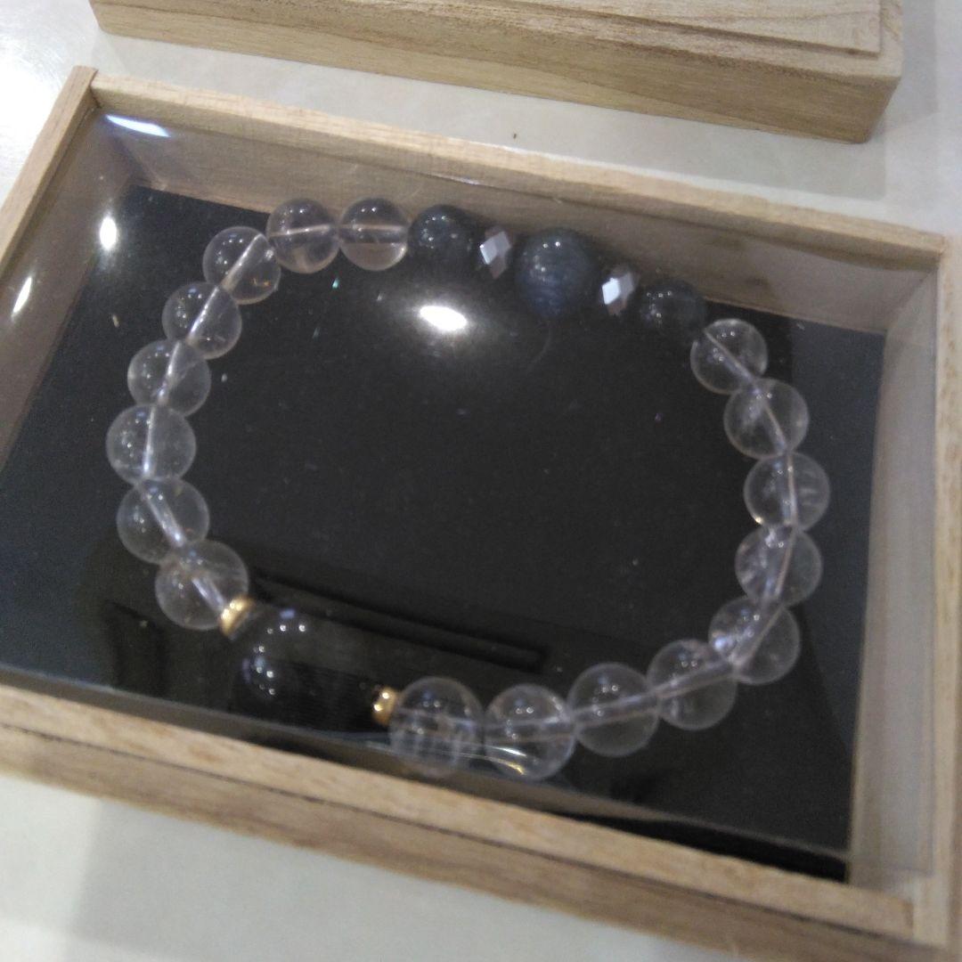 証明書　山梨黒平水晶　8mm　ブレスレット　数珠