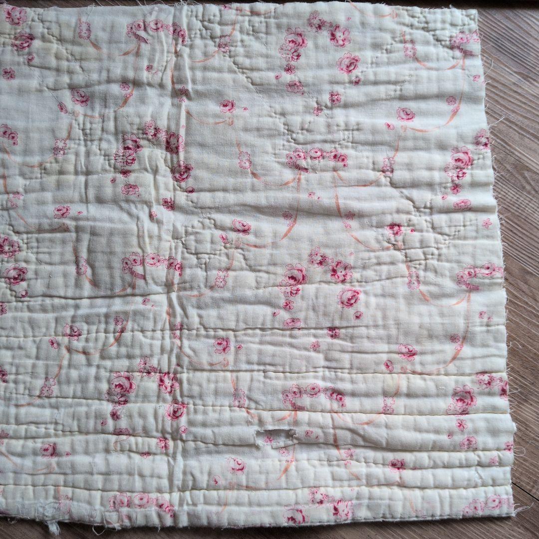 イギリスアンティーク ダーラムキルト 60㎝×46㎝ リバーシブル