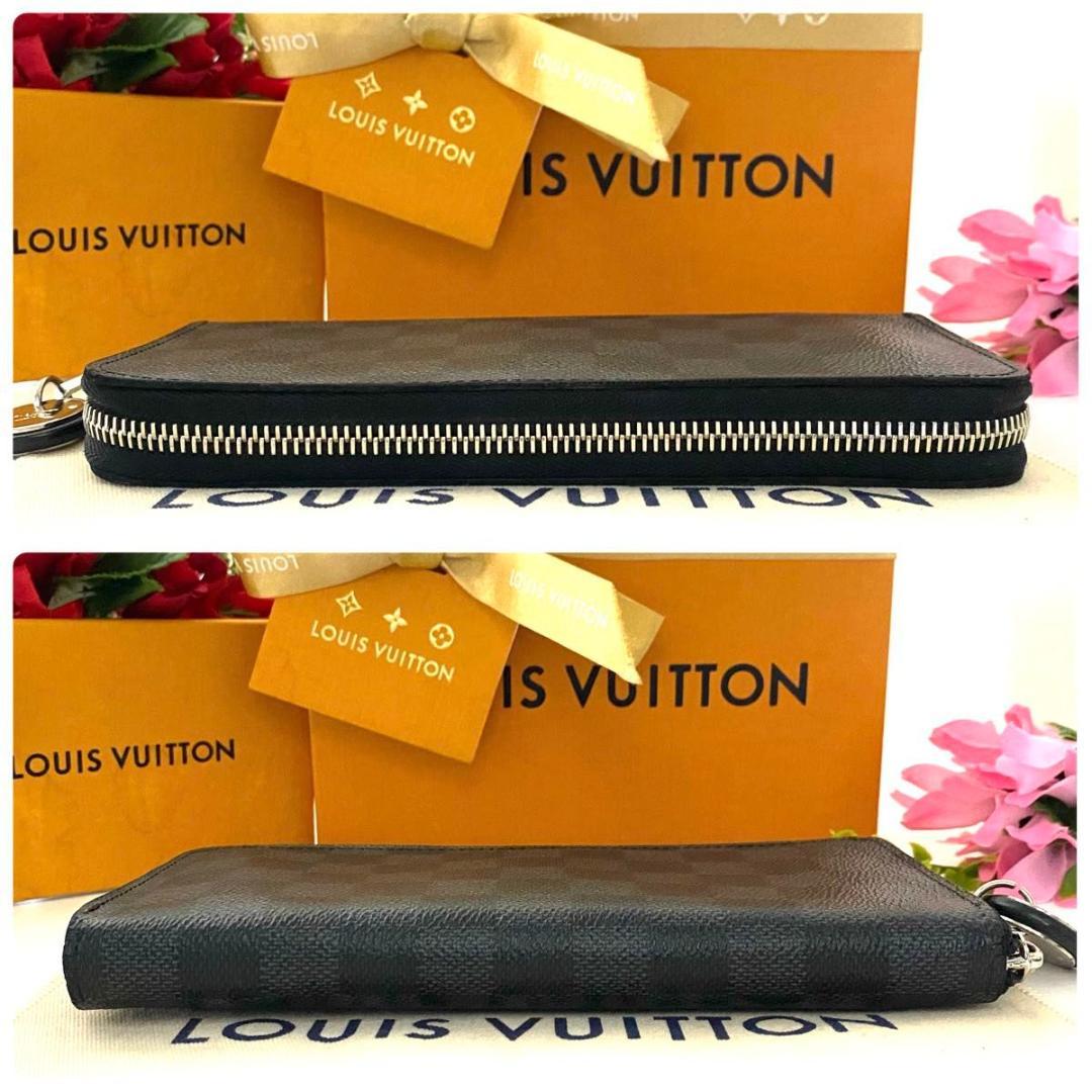 ルイ ヴィトン◎ヴェルティカル ダミエ グラフィット ラウンドファスナー 黒