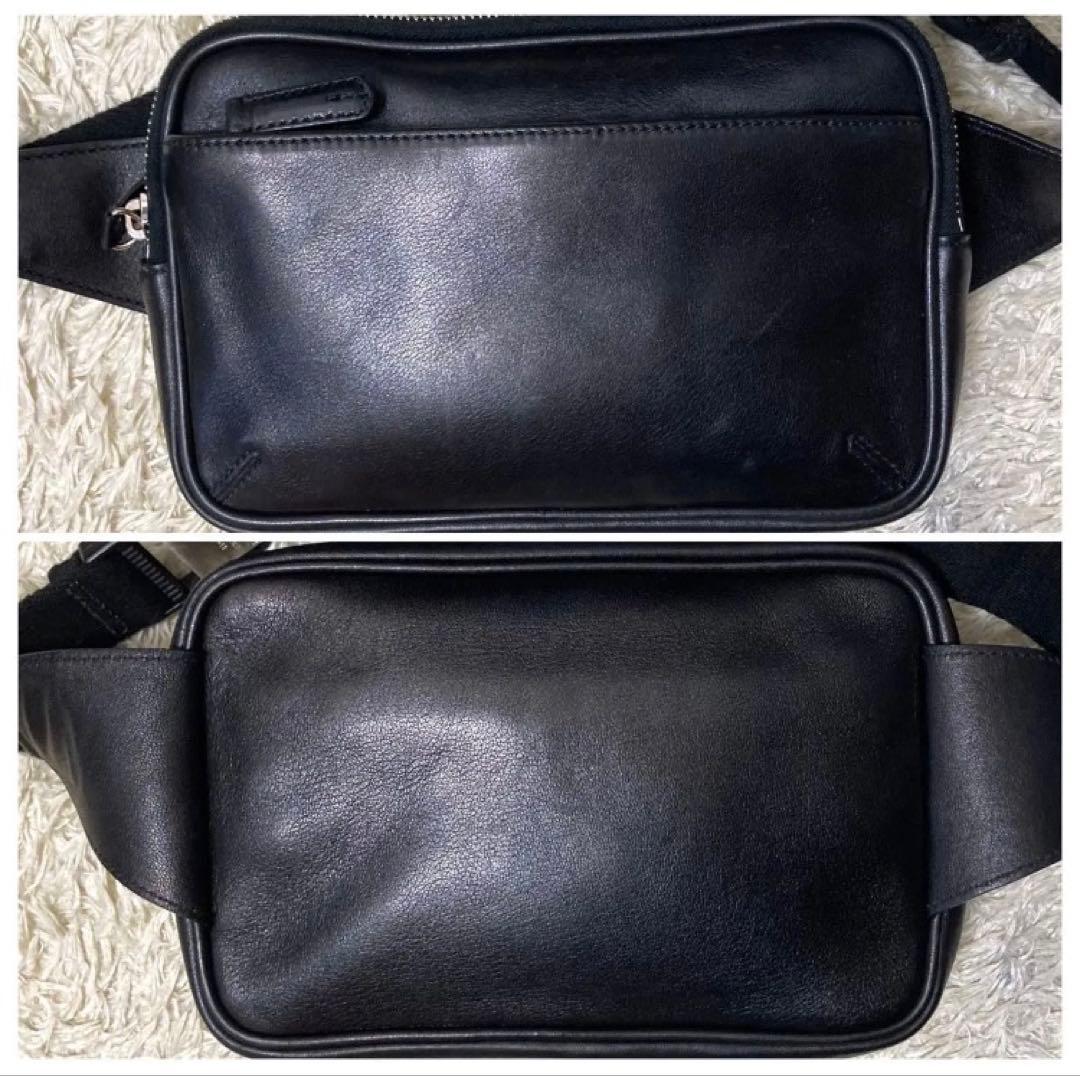 【極美品】COACH コーチ ボディバッグ レザー 本革 ブラック ショルダー
