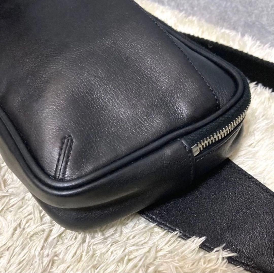 【極美品】COACH コーチ ボディバッグ レザー 本革 ブラック ショルダー
