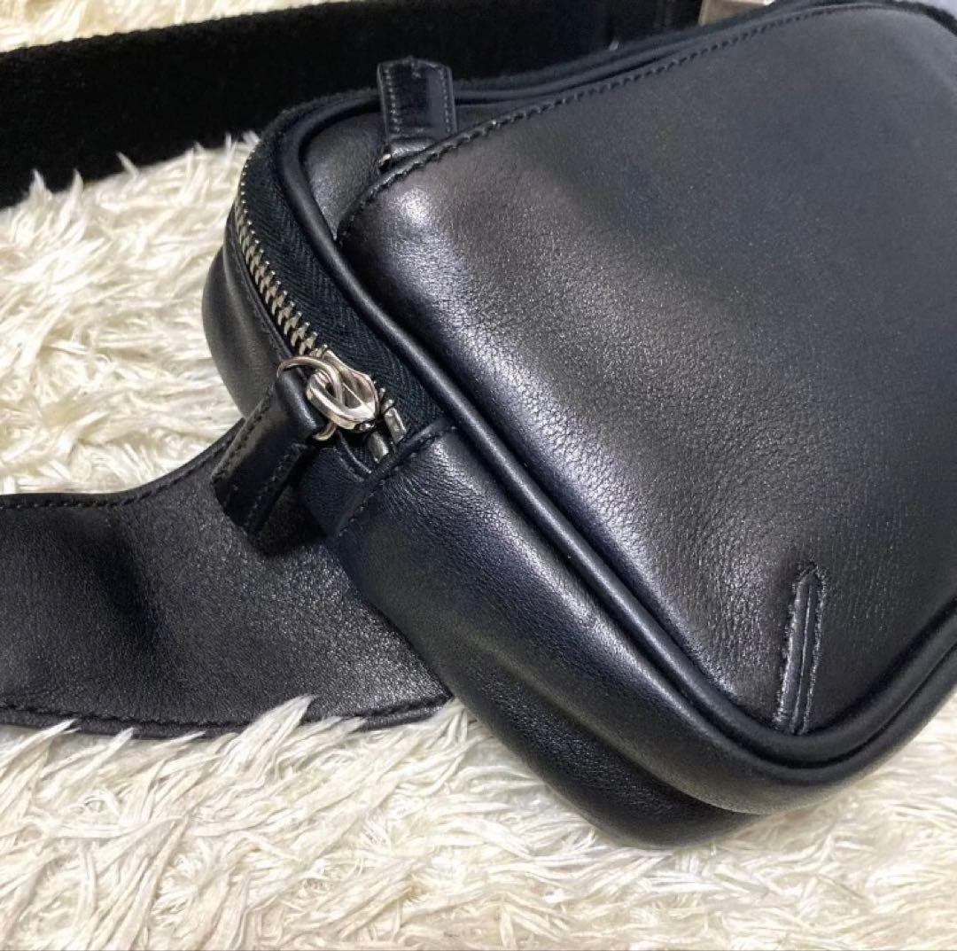 【極美品】COACH コーチ ボディバッグ レザー 本革 ブラック ショルダー