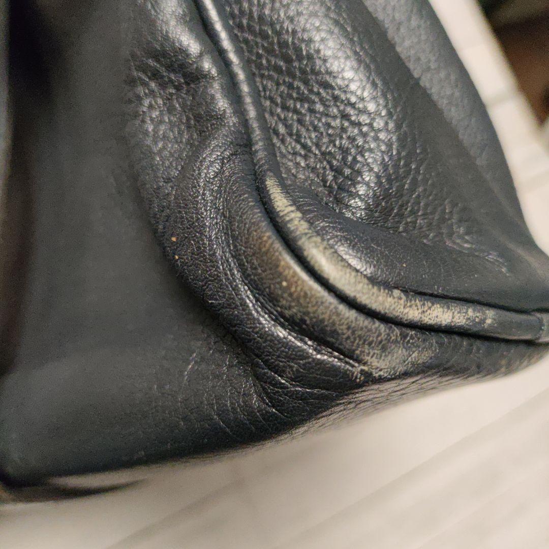 フェリージ Felisi 総レザーブリーフ バッグ ネイビー 美品 1730