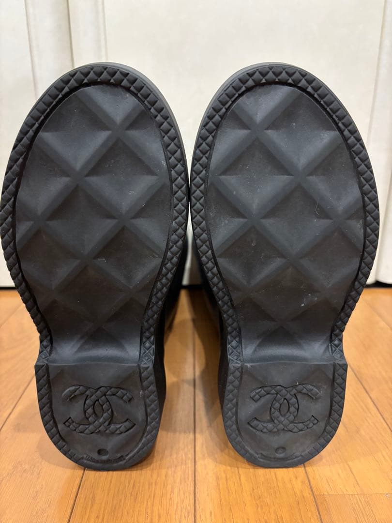 CHANEL シャネル　ラバーロング レインブーツ ハイブーツ36 試着のみ