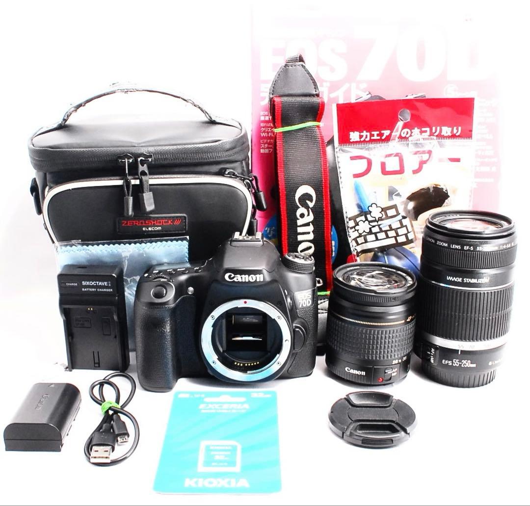 Canon EOS 70D✨Wi-Fi 一眼レフカメラ　ダブルレンズ　スマホ転送