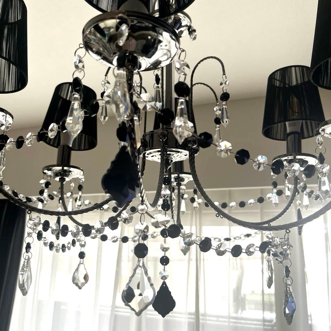 シャンデリア 素敵すぎるブラックシェード 6灯シャンデリア ニトリweb限定商品