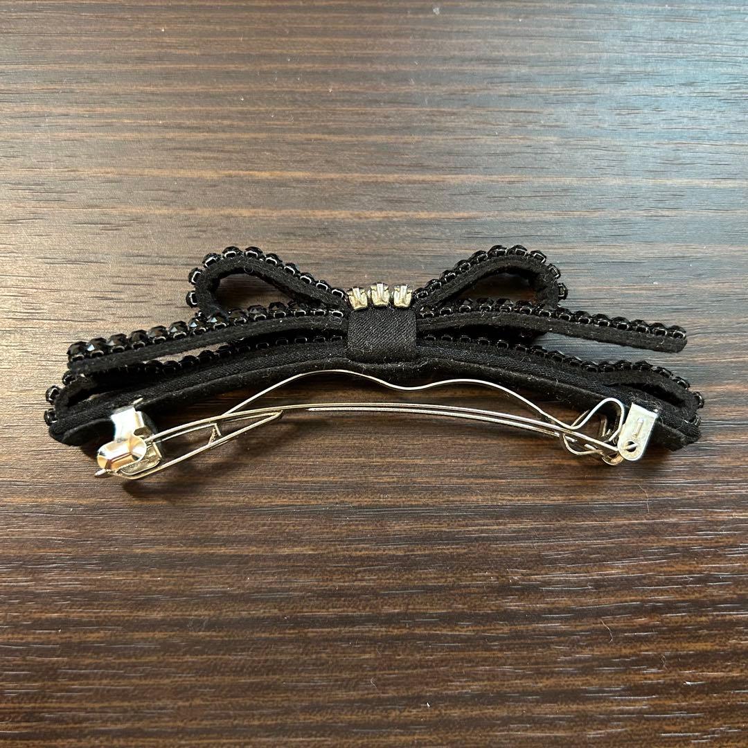 コンプレックスビズ☆ クリスタルメッシュバゲット スリムバレッタ(ブラック)