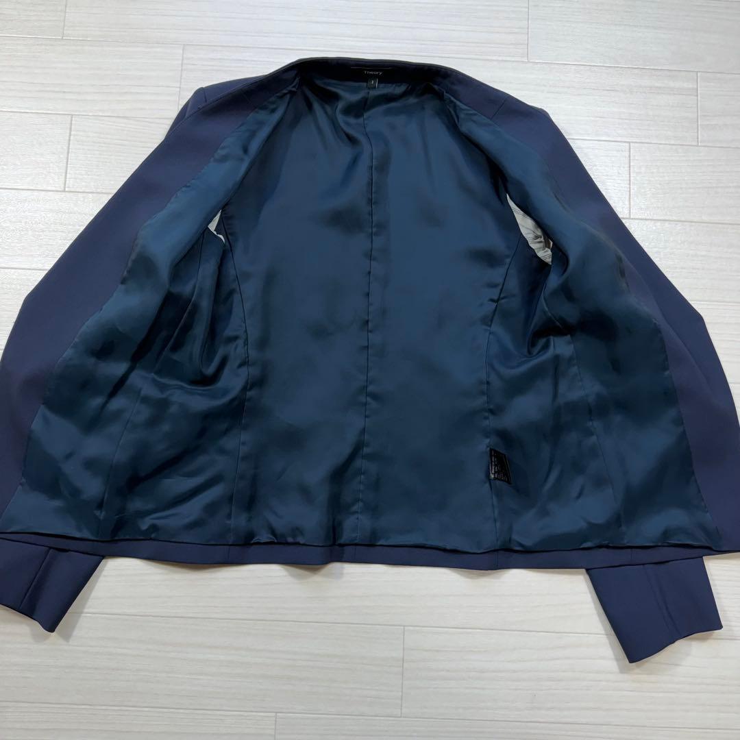 極美品 Theory TAILOR 近年 現行タグ ノーカラー パンツスーツ