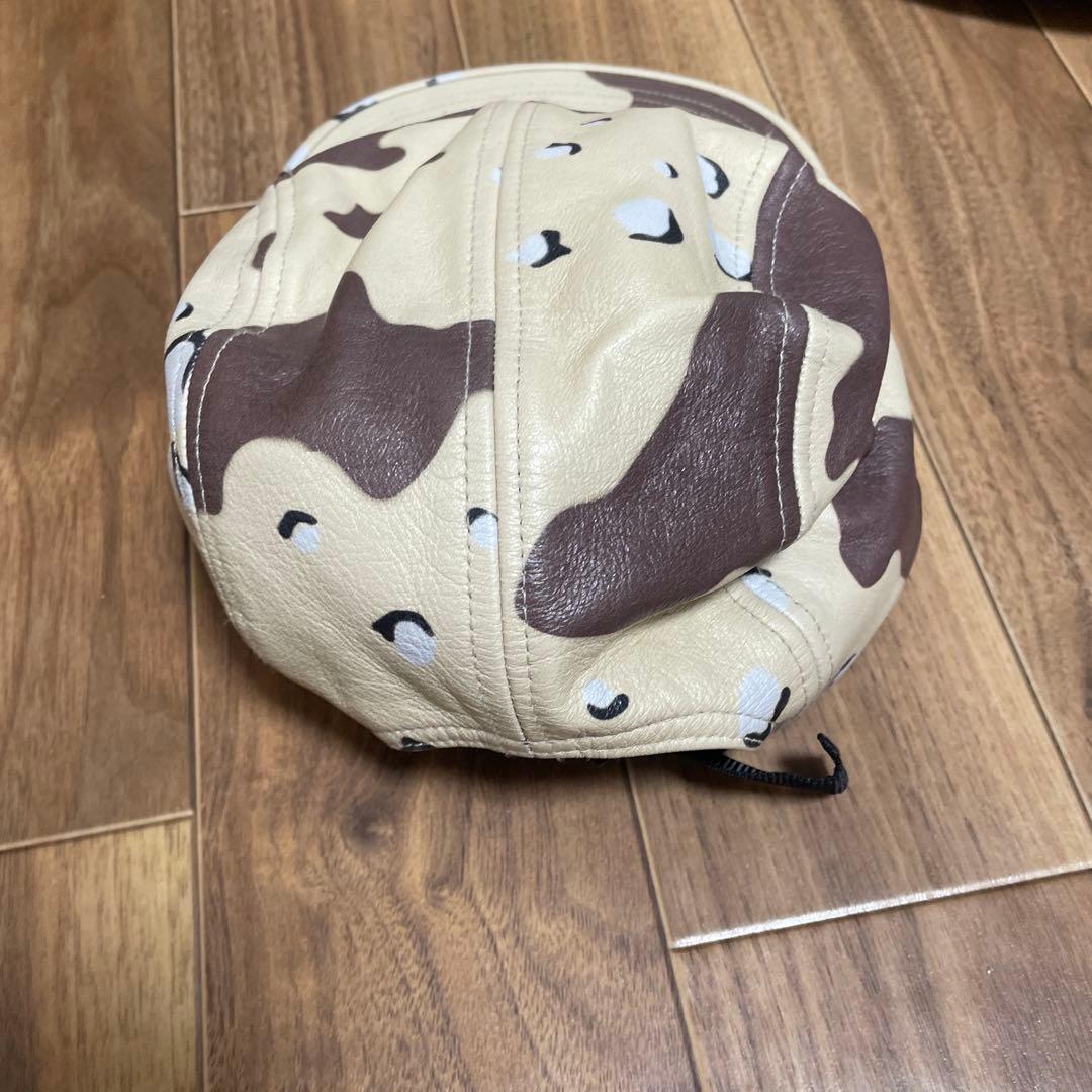 Supreme 迷彩柄レザーキャップ