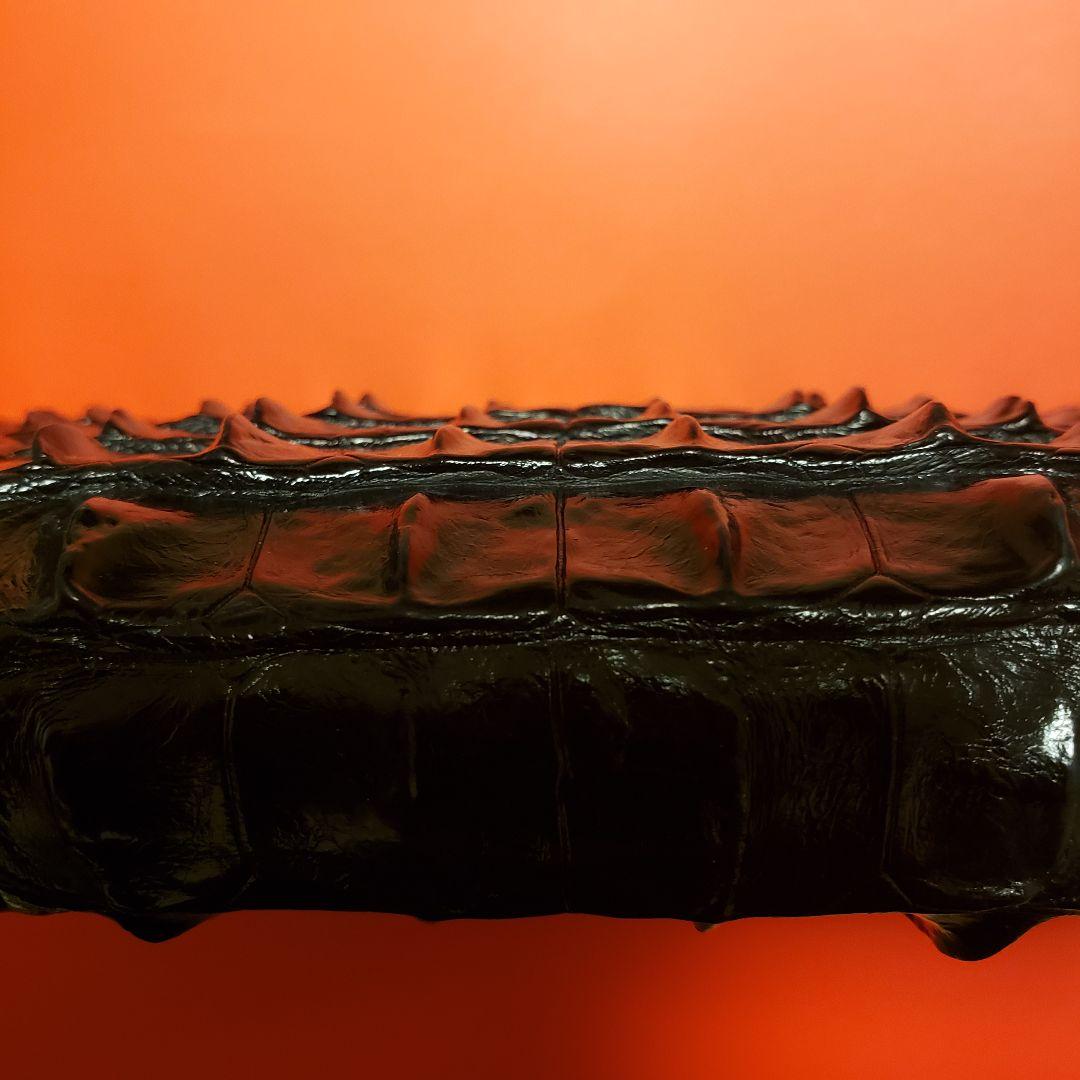 【高品質ワニ革】シャムワニ、クロコダイルレザーのダブルファスナー長財布