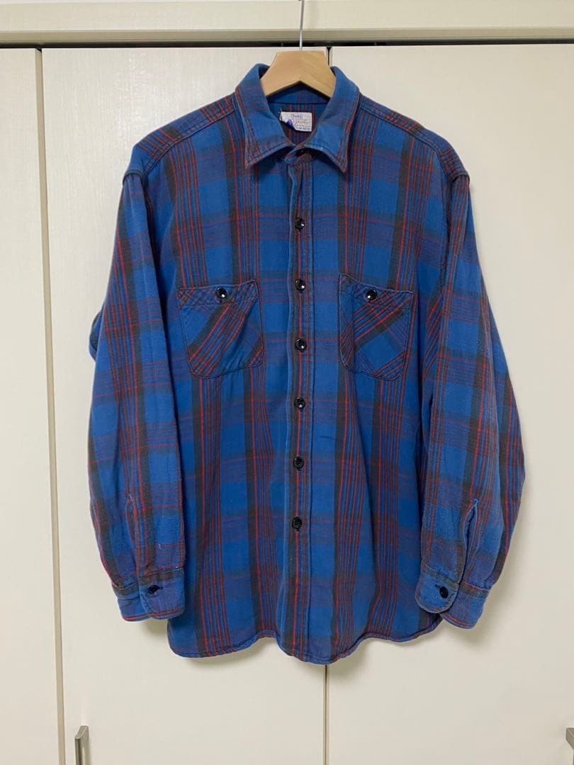 l*読様 60's Sears ネルシャツ usa製 Lサイズ