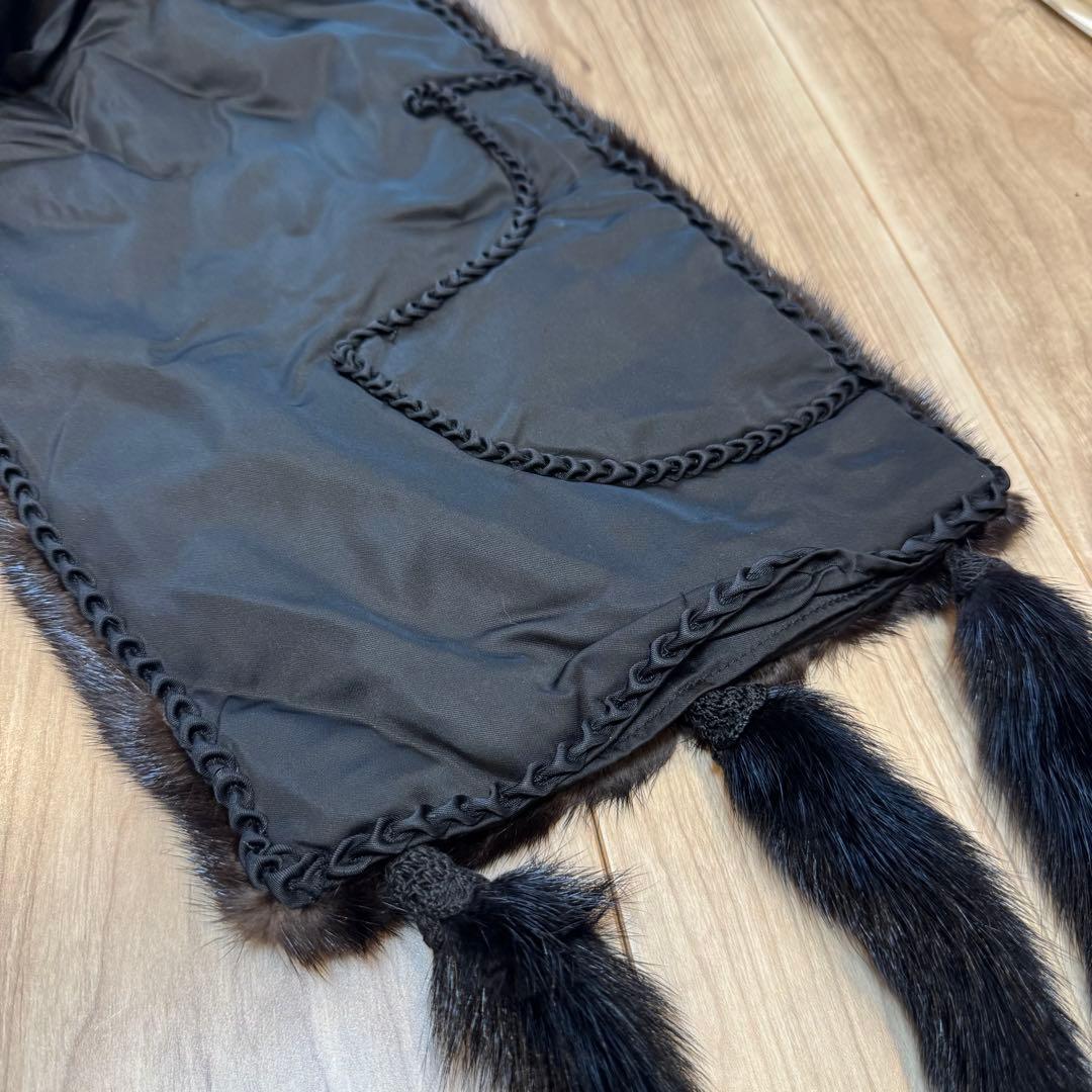 超美品 ショール　SAGA MINK ミンク　リアルファー ストール　黒　far
