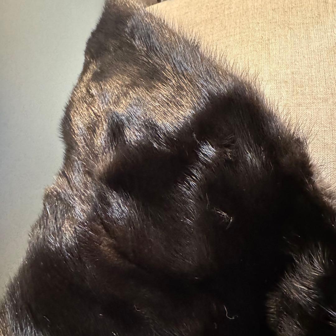 超美品 ショール　SAGA MINK ミンク　リアルファー ストール　黒　far