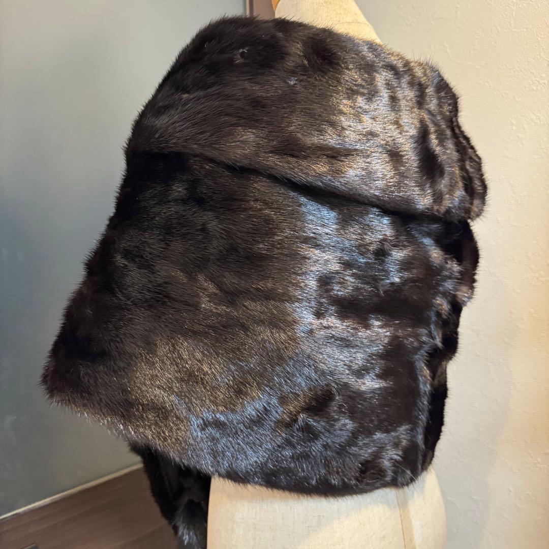 超美品 ショール　SAGA MINK ミンク　リアルファー ストール　黒　far