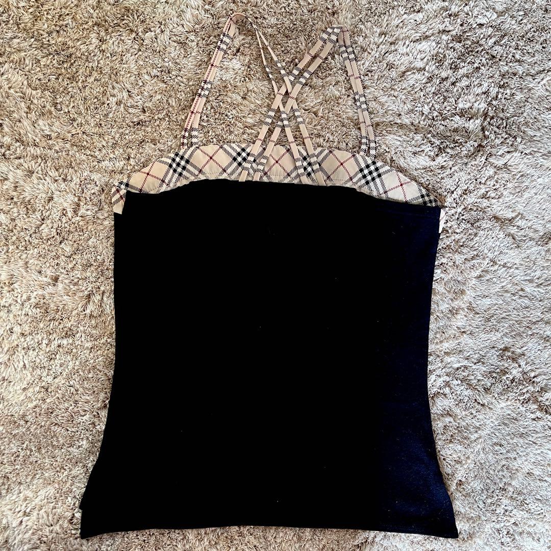 美品✨ BURBERRY BLUE LABEL 定番ノバチェックキャミ ブラック