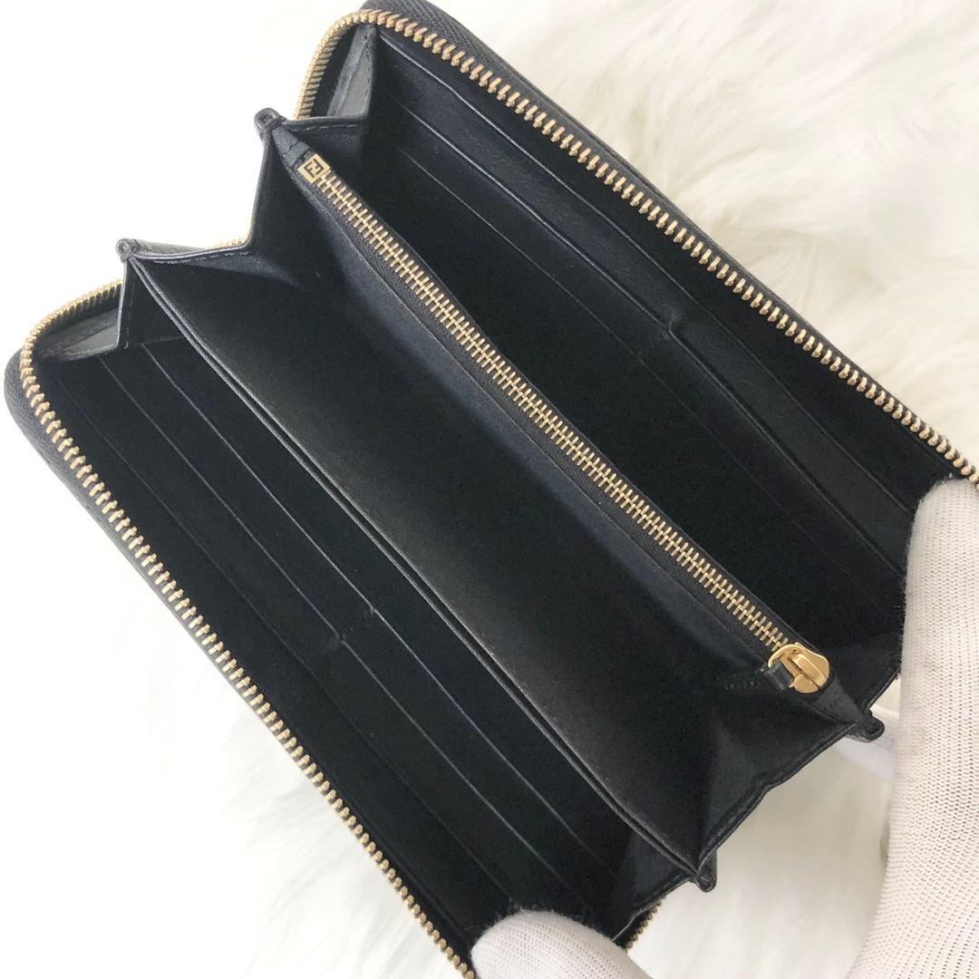 最終価格 FENDI 長財布 モンスター バグズアイ ラウンドファスナー