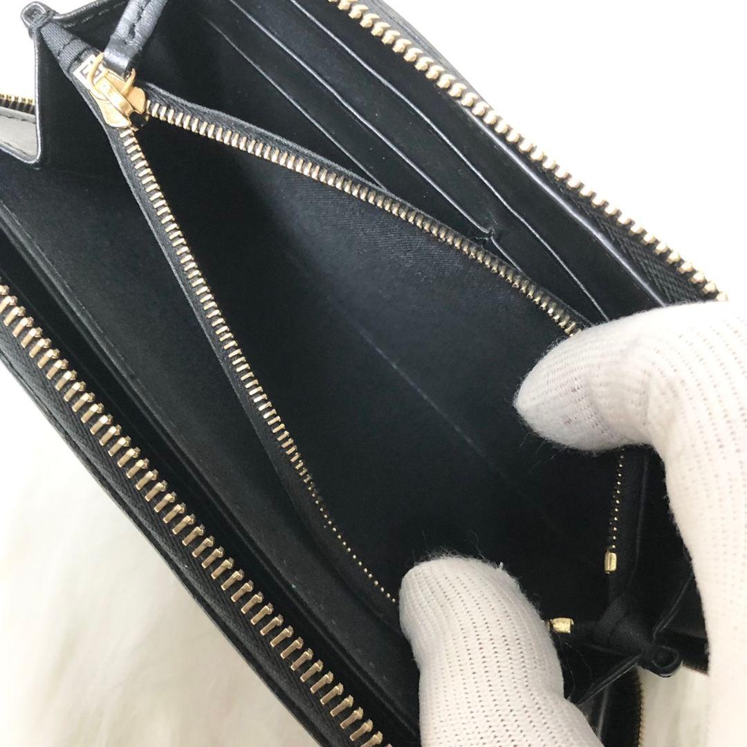 最終価格 FENDI 長財布 モンスター バグズアイ ラウンドファスナー