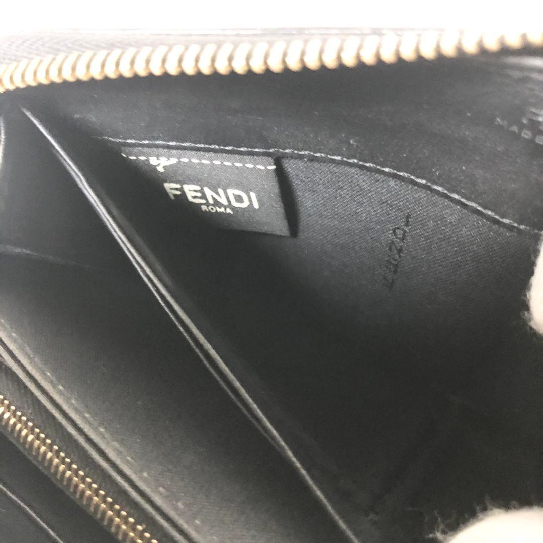 最終価格 FENDI 長財布 モンスター バグズアイ ラウンドファスナー