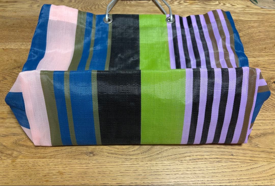 【美品】マルニMARNI マルニマーケットストライプバッグ