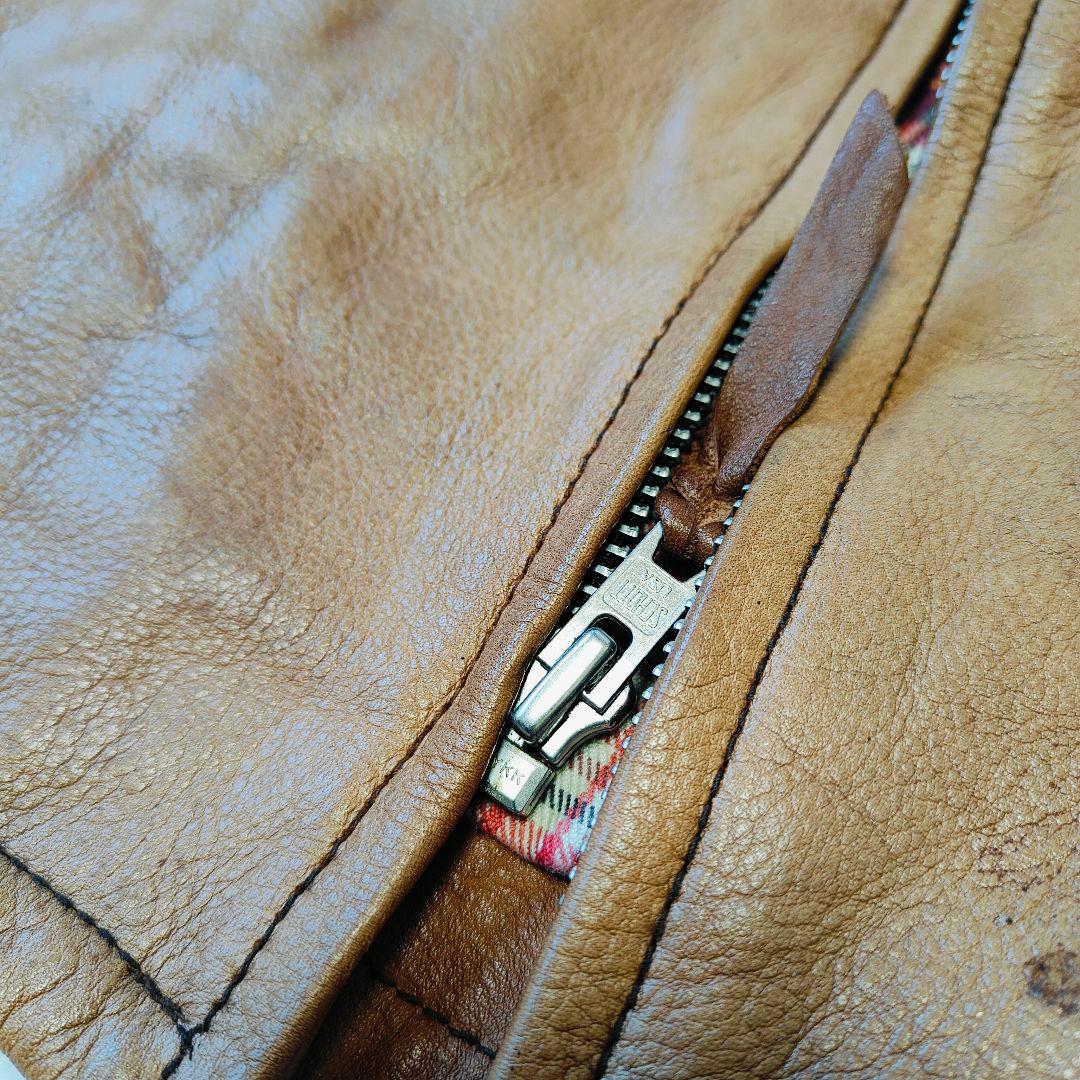 レア品　ショット　シングルライダース 星 スターブラウン サイズ M