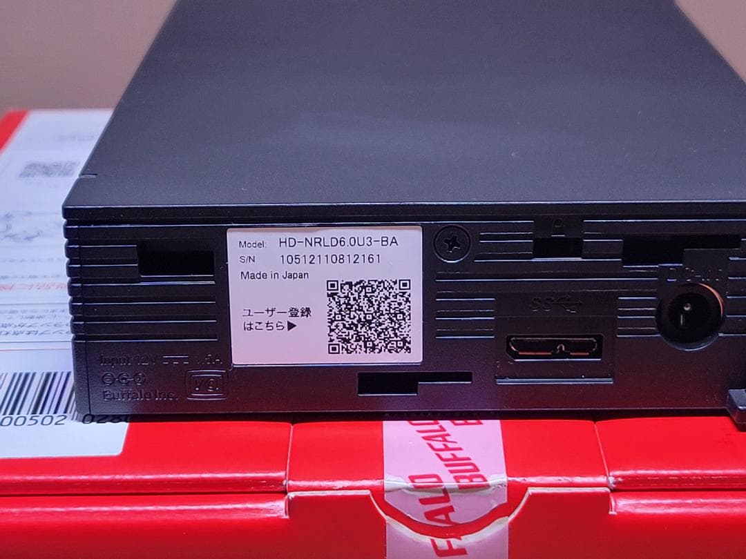 BUFFALO 外付けHDD 6TB HD-NRLD6.0U3-BA 未使用品