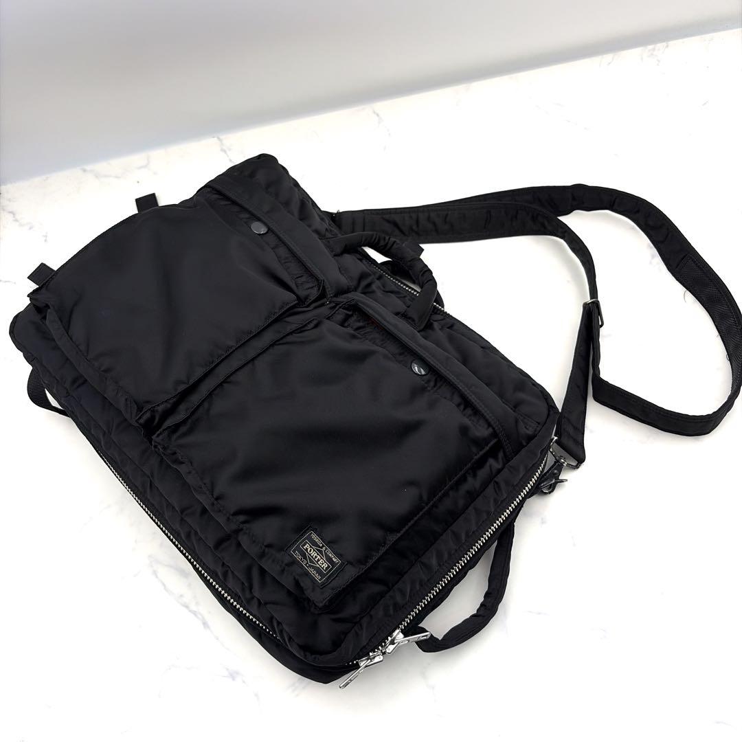 美品 ポーター タンカー 3way ビジネスバッグ リュック 黒 大容量 書類鞄