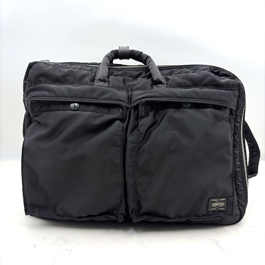 美品 ポーター タンカー 3way ビジネスバッグ リュック 黒 大容量 書類鞄