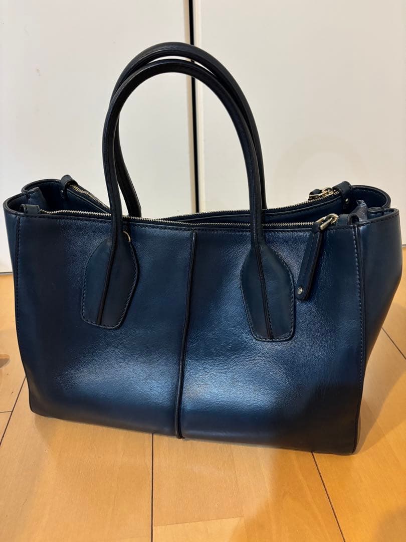 Tod'sビジネストートバッグ メンズ　レザー　ネイビー