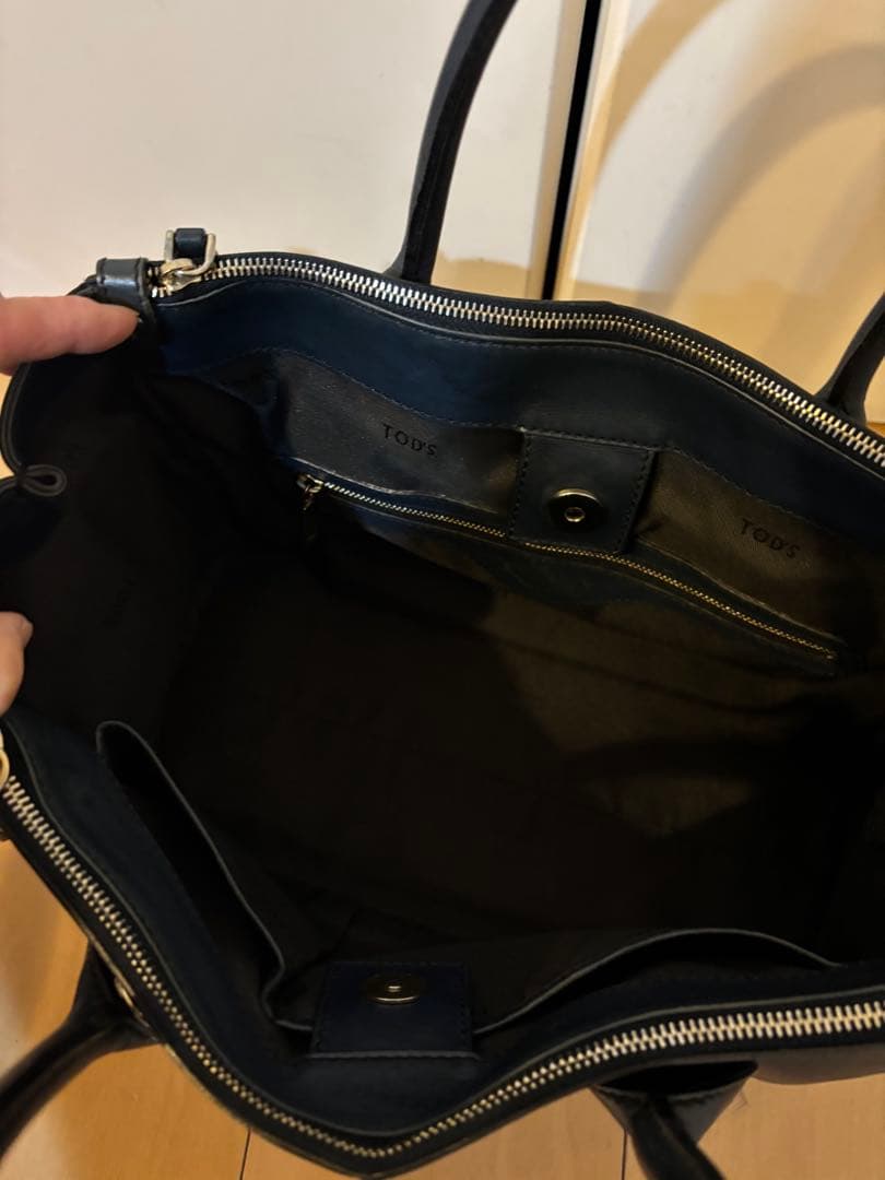 Tod'sビジネストートバッグ メンズ　レザー　ネイビー