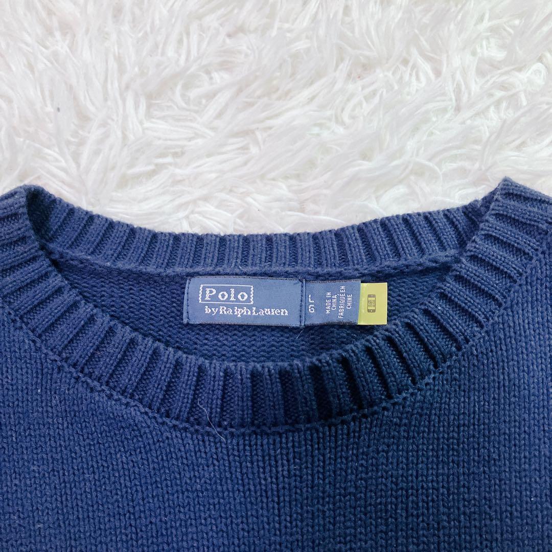 【人気】ポロラルフローレン　現行　QR セーター　　ビックポロベア　紺色　厚手