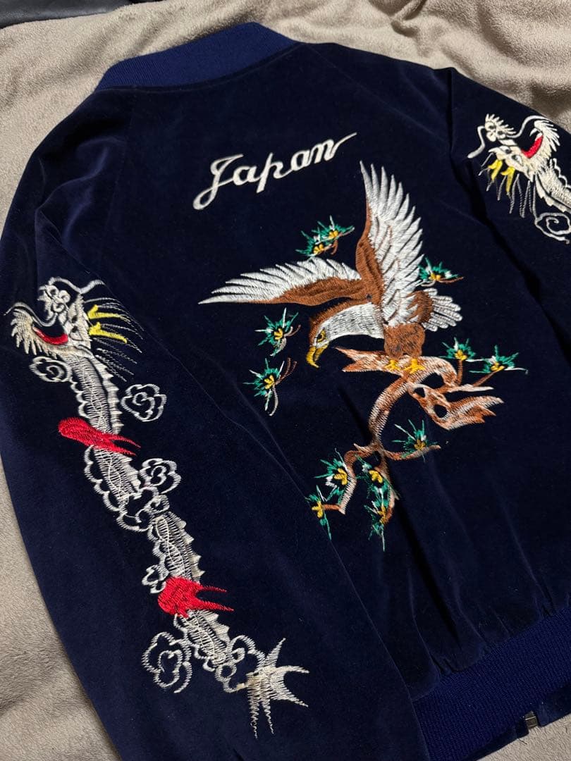 別珍 Vintage 90s 日本限定 スカジャン 鷹 龍 unisex YKK